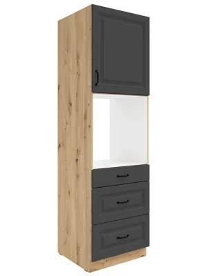 STILO gr vysoká skříňka 60 DPS-210 3S 1F na vestavnou troubu 60 cm UNI dvířka artisan/grafit Oblíbený