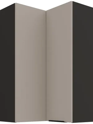 Super Cena ARIA cb horní kuchyňská skříňka 60x60 GN-90 2F (90°) rohová s policemi VYSOKÁ 60x60 cm černá/béžová
