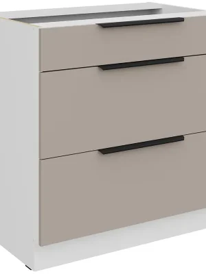 Super Cena ARIA lb dolní skříňka 80 D 3S zásuvková 80 cm PREMIUM BOX bílá/béžová