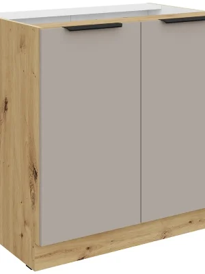 Akční Nabídka ARIA li dolní skříňka 80 D 2F policová 80 cm ANTI FINGERPRINT povrch artisan/béžová