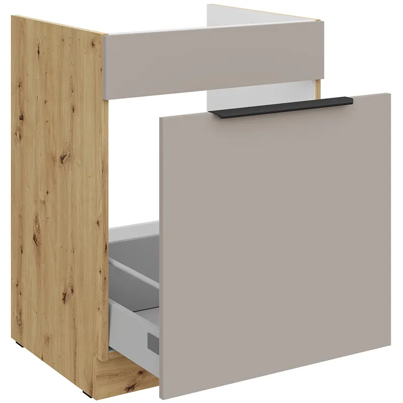 Vrácení Zdarma ARIA li dolní skříňka 60 ZL 1S dřezová 60 cm PREMIUM BOX artisan/béžová