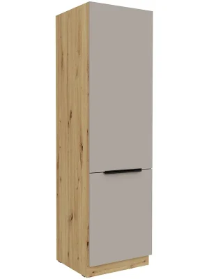 Akce ARIA li vysoká skříňka 60 LO-210 2F na vestavnou lednici 60 cm ANTI FINGERPRINT povrch artisan/béžová