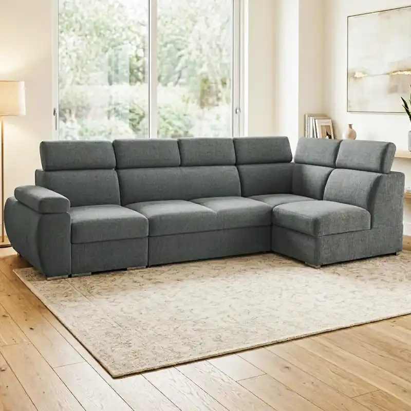 Akce Sedací souprava BASTON 320x165 cm rozkládací + úložný prostor VÝBĚR TKANIN