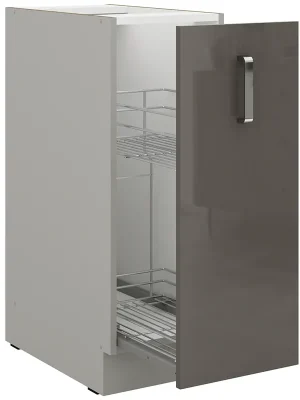 Akce GREY gr dolní skříňka 30 D CARGO s výsuvnou drátěnou policí 30 cm světle šedá/tmavě šedá lesk