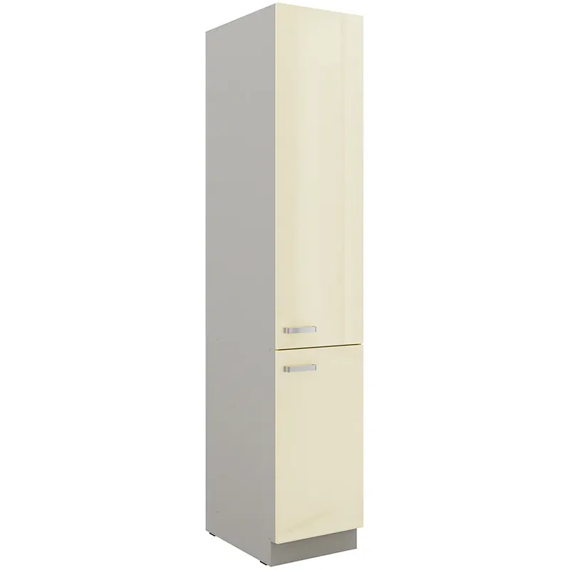 Přímo Od Výrobce KARMEN vysoká skříňka 40 DK-210 2F potravinová s policemi 40 cm světle šedá/krémová lesk