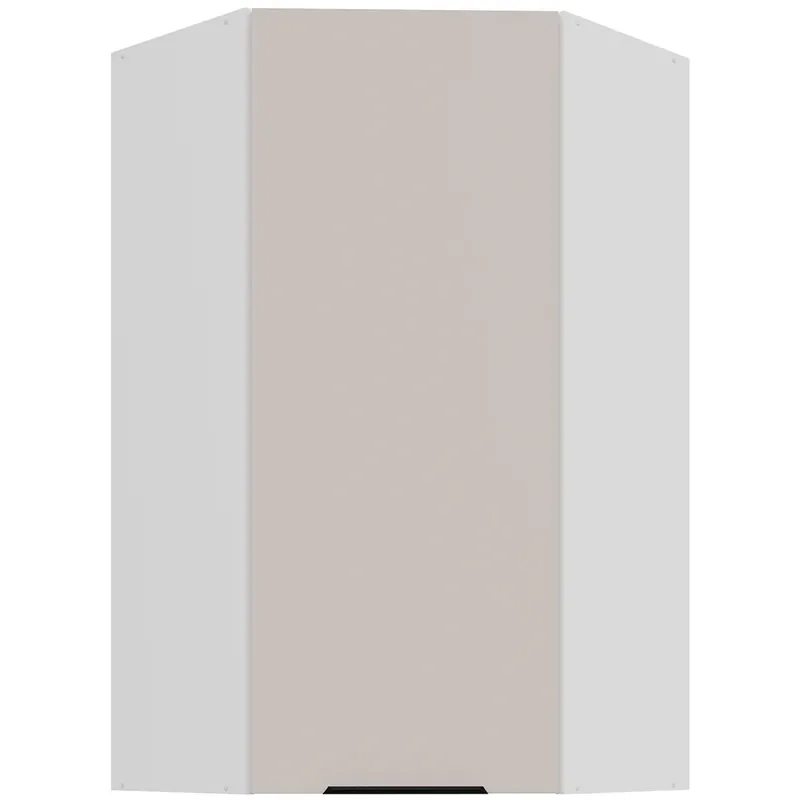 Akce COMO horní kuchyňská skříňka 60x60 GN-108 1F (45°) rohová s policemi 60x60 cm EXTRA VYSOKÁ bílá/kašmír