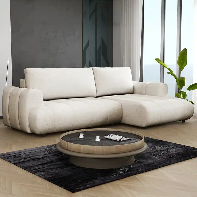 Sedací souprava HATI 276x156 cm rozkládací + úložný prostor VÝBĚR TKANIN Poslední Šance