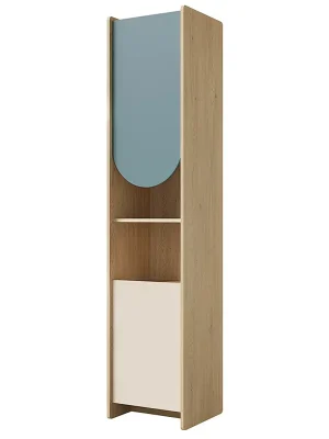 Vysoce Kvalitní LEXI b regál 5 L 43 cm 5 polic dub cremona/béžová/modrá