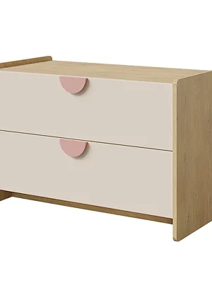 Sezónní Sleva LEXI a TV stolek/komoda 11 93 cm dub cremona/béžová/růžová