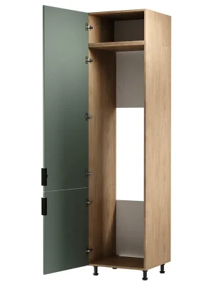 SORENTO pg vysoká skříňka D60ZLN na vestavnou lednici 60 cm LEVÁ puccini/zelená Sezónní Sleva