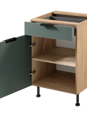 Vysoce Kvalitní SORENTO pg dolní skříňka D60S1 se zásuvkou a příborníkem 60 cm LEVÁ puccini/zelená
