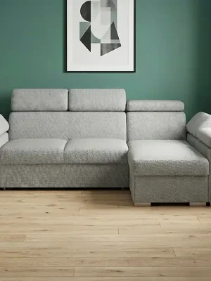 Akční Nabídka Sedací souprava BASTON 255x170 cm rozkládací + úložný prostor aragon 90 šedá