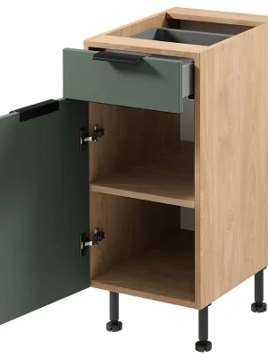 Vrácení Zdarma SORENTO pg dolní skříňka D40S1 s dvířky a zásuvkou 40 cm LEVÁ puccini/zelená
