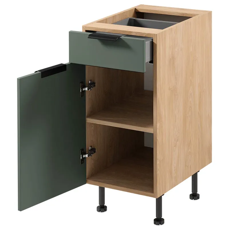 Vrácení Zdarma SORENTO pg dolní skříňka D40S1 s dvířky a zásuvkou 40 cm LEVÁ puccini/zelená