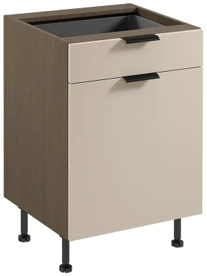 SORENTO bz dolní skříňka D60S1 se zásuvkou a příborníkem 60 cm LEVÁ baltic/béžová Must-Have