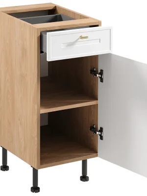 SORENTO pb dolní skříňka D40S1 s dvířky a zásuvkou 40 cm PRAVÁ puccini/bílá Nízká Cena