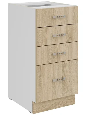 Top Prodej SARA dolní skříňka 40 D 4S zásuvková 40 cm bílá/dub sonoma