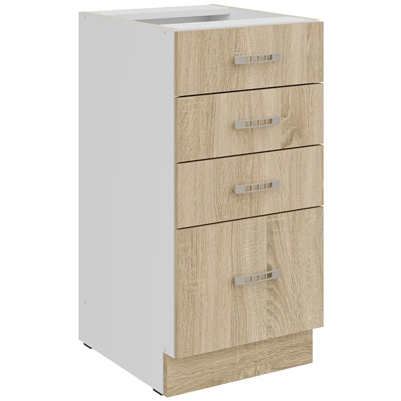Top Prodej SARA dolní skříňka 40 D 4S zásuvková 40 cm bílá/dub sonoma