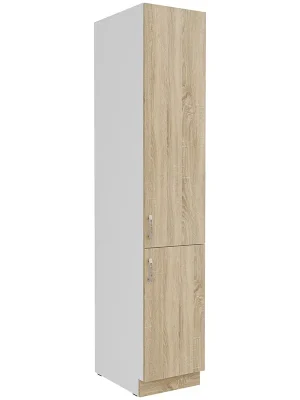 Akce SARA vysoká skříňka 40 DK-210 2F policová 40 cm bílá/dub sonoma