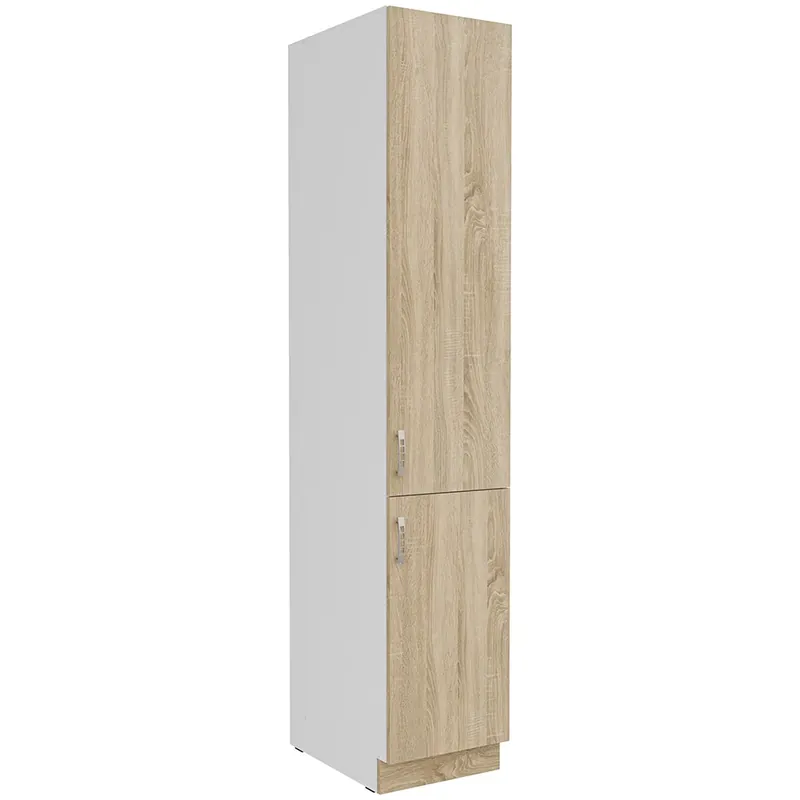Akce SARA vysoká skříňka 40 DK-210 2F policová 40 cm bílá/dub sonoma