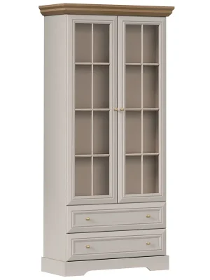 Výhodná Nabídka KORA s vitrína KRW2 88 cm kašmír/dub mavelia