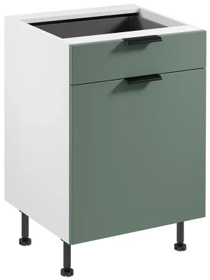 SORENTO jv dolní skříňka D60S1 se zásuvkou a příborníkem 60 cm LEVÁ bílá/zelená Akční Cena