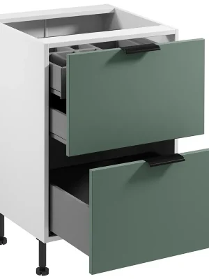 SORENTO jv dolní skříňka D60S2 + 1 skrytá zásuvka s příborníkem 60 cm bílá/zelená Speciální Cena