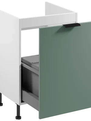 SORENTO jv dolní skříňka D60ZS dřezová výsuvná + koše na odpad 60 cm bílá/zelená Super Cena