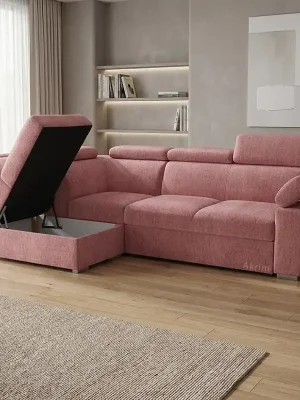 Vrácení Zdarma Sedací souprava BASTON 167x260 cm rozkládací + úložný prostor VÝBĚR TKANIN