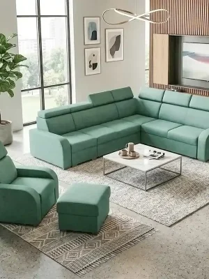 Sedací souprava OSLO L + křeslo + taburet 315x250 rozkládací + 2x úložný prostor VÝBĚR TKANIN Sleva