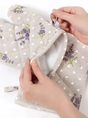 Super Cena Kuchyňská chňapka, Levandule s puntíky, sada 2 ks Dreamy Linens