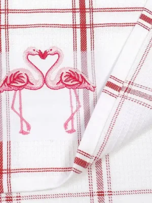 Vysoce Kvalitní Kuchyňská utěrka, červené káro Pameňáci Dreamy Linens