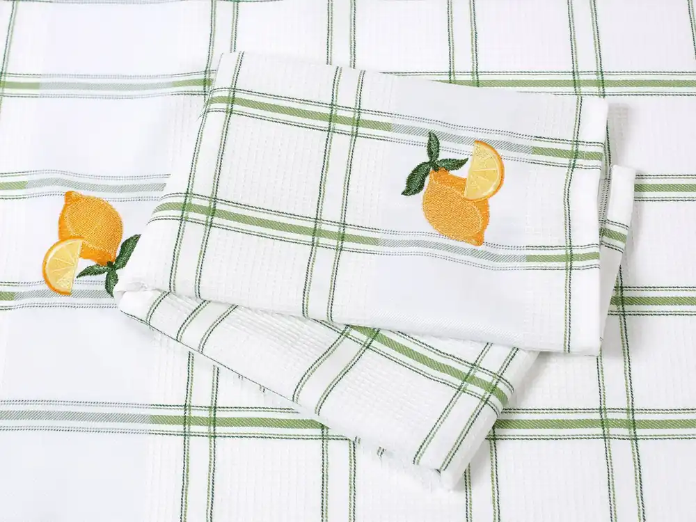 Kuchyňská utěrka, zelené káro Citron Dreamy Linens Cenová Bomba
