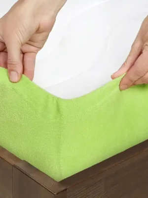 Akce Prostěradlo froté, světle zelené Dreamy Linens