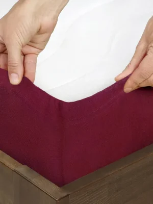 Prostěradlo froté, vínově červené Dreamy Linens Must-Have