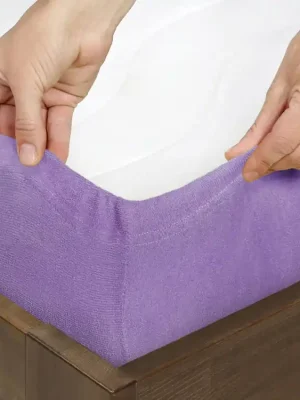 Prostěradlo froté, světle fialové Dreamy Linens Finální Výprodej