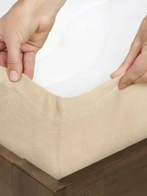 Prostěradlo froté, béžové Dreamy Linens Novinka
