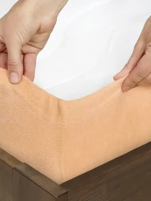 Zlevněný Prostěradlo froté, světle oranžové Dreamy Linens