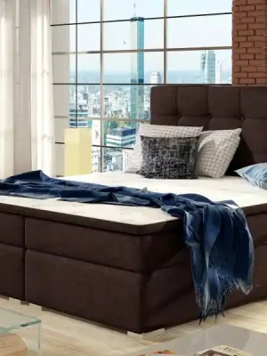 Bezpečná Platba Kontinentální postel Boxspring INNA hnědá - Vyberte rozměry 140 x 200 cm