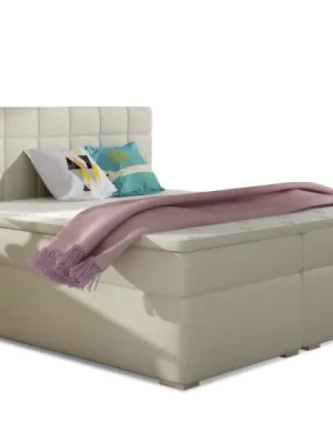 Objednat Nyní Kontinentální postel Boxspring LUCIE béžová ekokůže - Vyberte rozměry 160 x 200 cm