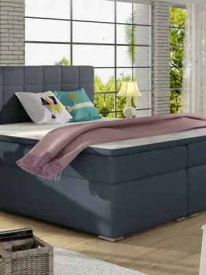 Speciální Cena Kontinentální postel Boxspring LUCIE modrá - Vyberte rozměry 140 x 200 cm