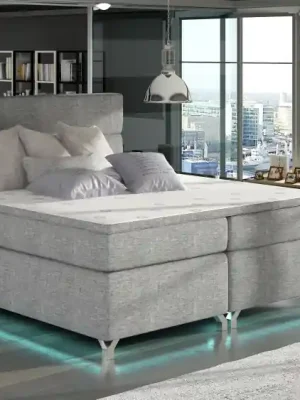 Ihned K Objednání Kontinentální postel Boxspring MADEIRA šedá - Vyberte rozměry 140 x 200 cm