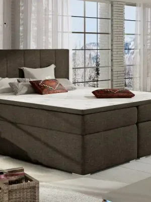 Kontinentální postel Boxspring MARIO tmavě hnědá - Vyberte rozměry 140 x 200 cm Akční Cena