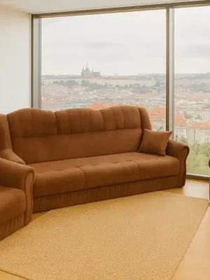 Nejlepší Cena Sedací souprava AMANDA 3+1+1 - Barva hnědá eup347593euv1