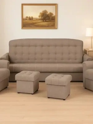 Nejlepší Cena Sedací souprava ARNOLD 3 + 1 + 1 + taburety - Barva béžová eup270756euv1