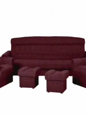 Vysoce Kvalitní Sedací souprava ARNOLD 3 + 1 + 1 + taburety - Barva Sedací souprava ARNOLD 3 + 1 + 1 + taburety vínová eup347977euv1