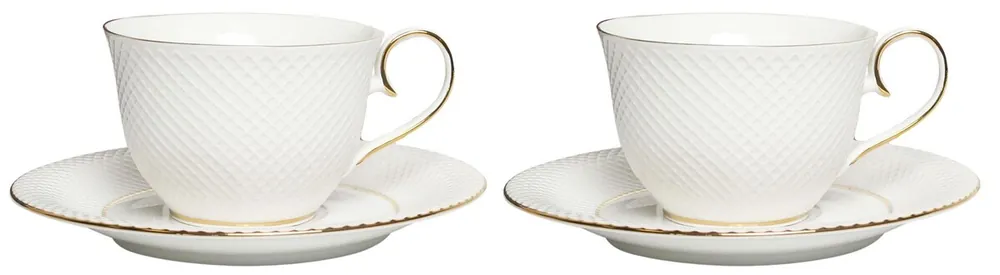 VERONI - Sada přátelská 2 x šálek a 2 x podšálek 250ml Puccini Rychlé Dodání