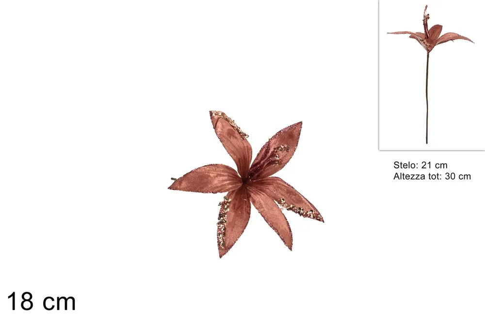 Autentický PROHOME - Růže vánoční 30cm zapichovací starorůžová