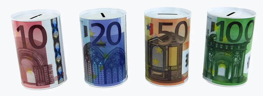 Aktuální PROHOME - Pokladnička plech Euro různé druhy a barvy