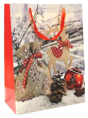 Bezpečná Platba PROHOME - Dárková taška vánoční 38x50x18cm